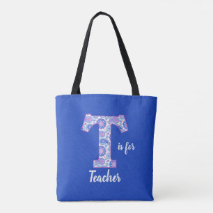 T é para o professor Blue Tote Bag
