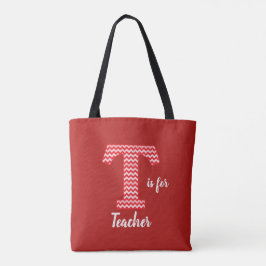 T é para o professor Red Tote Bag
