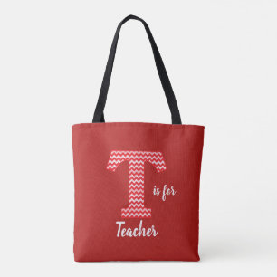 T é para o professor Red Tote Bag