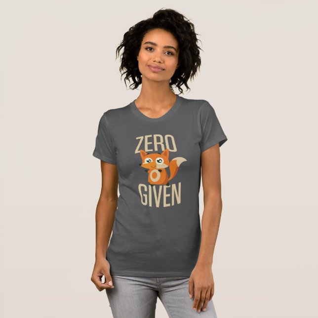 T engraçado dado Fox zero na camisa escura (Frente Completa)