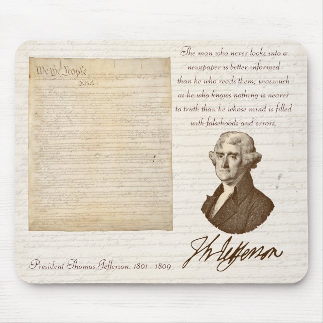 T. Jefferson: Verdade & jornais - Mousepad (Frente)
