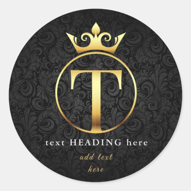 T - Letra Monograma - Adesivo Redondo (Frente)