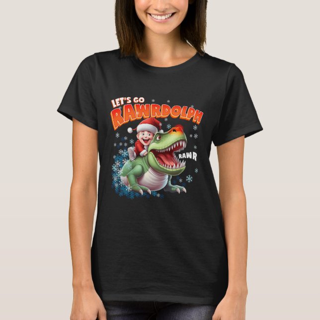 T-rex Alegre Rexmas Rawrdolph Camisetas de Natal P (Frente)