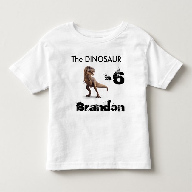 T-Rex - Camisa de aniversário personalizada (Frente)