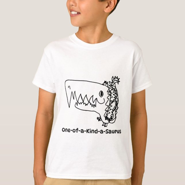 T-Rex | Camiseta de Dinossauro Desenhada à Mão (Frente)