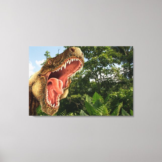 T Rex Dinossaur Art Wall Canvas (Frente)