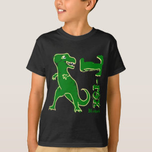 T-Rex Dinossauro Chalkboard Crianças Camiseta Neg