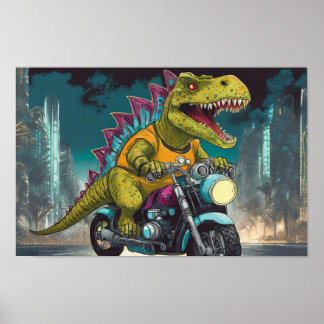 T-Rex nas rodas - Poster de combustível fóssil