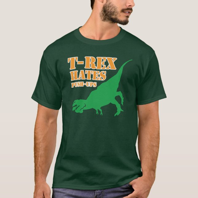 T-Rex que os ódios empurram levanta a camisa de T (Frente)