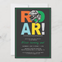 T-Rex Roar | Convite de aniversário de dinossauro