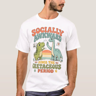 T-Rex Socialmente Desajeitado Camisa Engraçada de