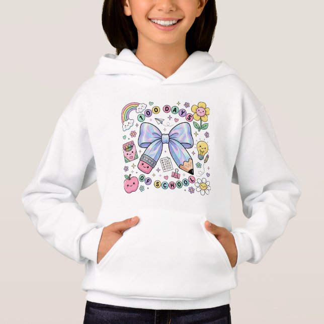 T-Shirt-100 Days of School Kids Hoodie (Frente)