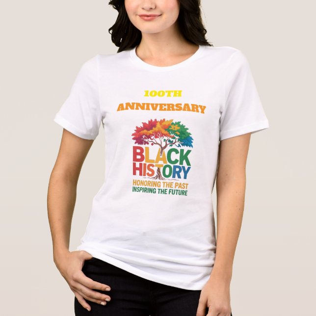 T-Shirt Black History Month 100 Years (Frente)