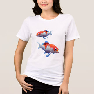 T-Shirt Colorida de Peixes Dourados