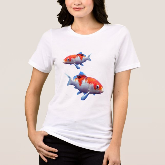 T-Shirt Colorida de Peixes Dourados (Frente)