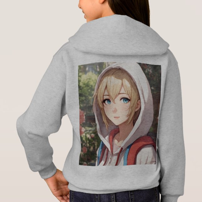 "T-shirt das raparigas de anime bonitinhas frontai (Verso)