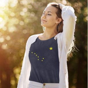 T-shirt das senhoras da bandeira de Alaska