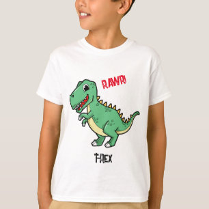 T-Shirt de Algodão Dinossauro T-Rex   Camisas de c