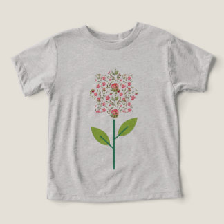 T-Shirt de Crianças com Flor Padrão - Wa Whimsical