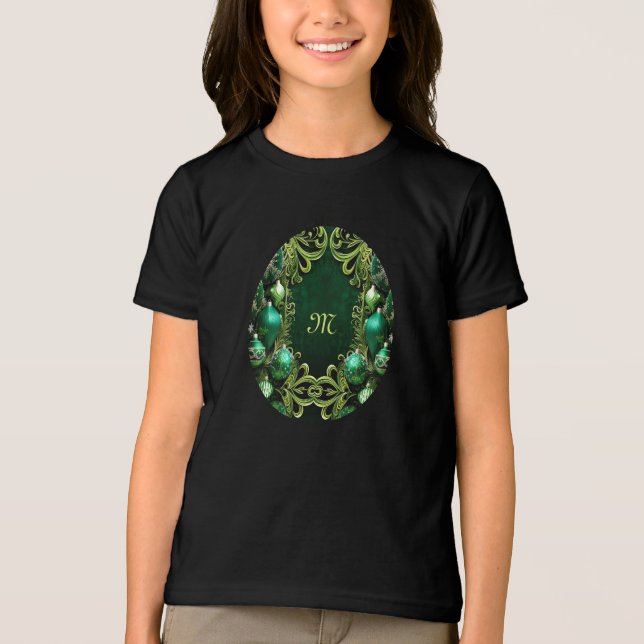T-Shirt de Férias Verdes Decorativas (Frente)