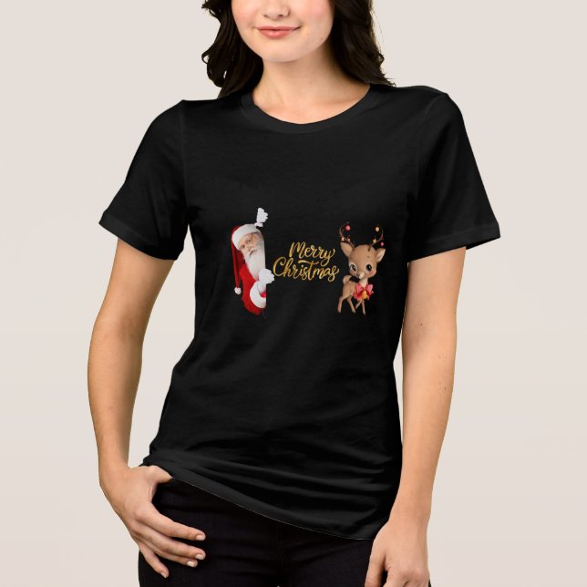 T-shirt de Natal Preta (Frente)