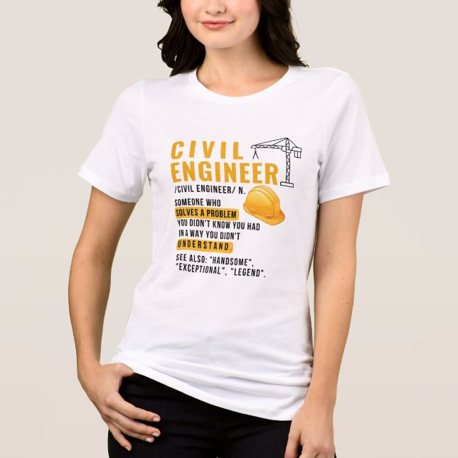 T-Shirt Definição de Engenheiro Civil (Frente)