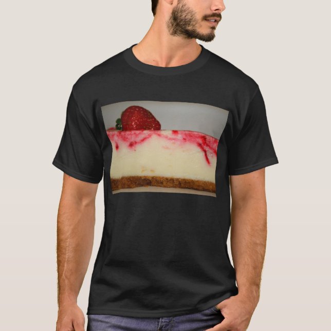 T-shirt do bolo de queijo da morango, camisa (Frente)
