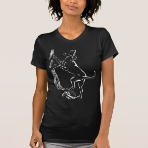 T-shirt do cão de caça das mulheres da camiseta 