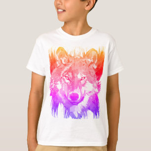 T-Shirt do Lobo Retro - Camisa Colorida do Lobo