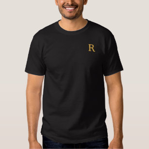 T-Shirt Dourado Monograma Bordado com Mineração Pe