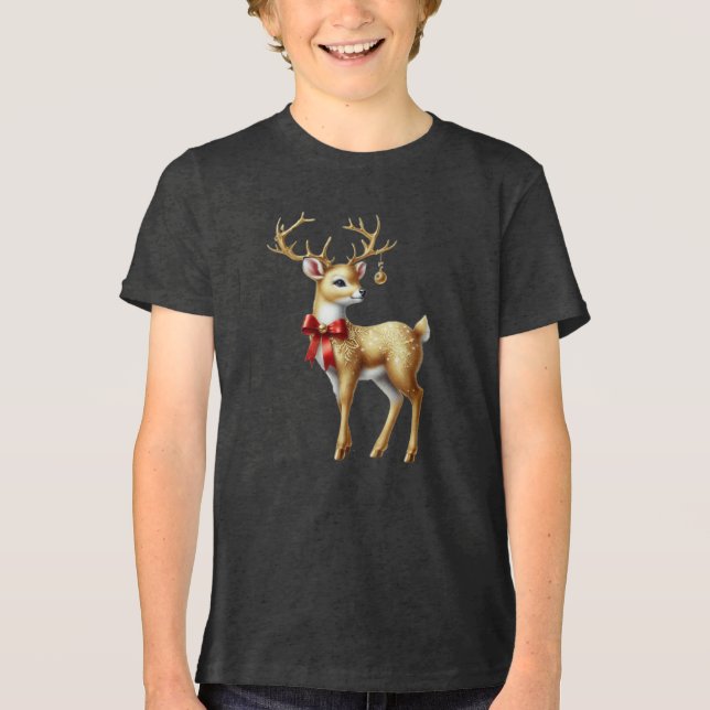 T-Shirt Dourado Reindeer Boys (Frente)