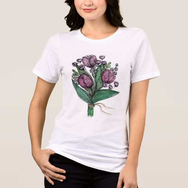 t-shirt feminina fofa com impressão (Frente)