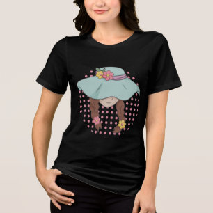 T-Shirt Gráfico de Garota de Cartoon