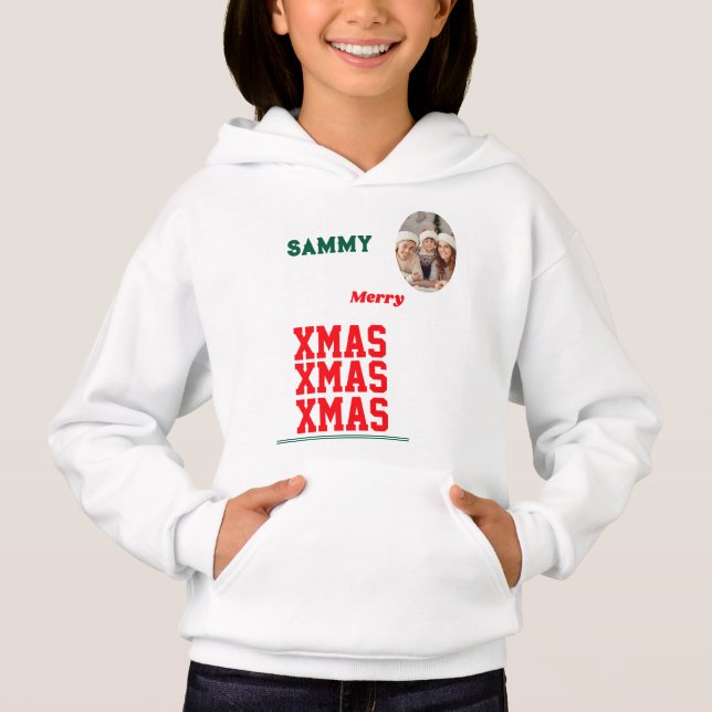T-Shirt Hoodie foto do pullover name natal infanti (Frente)