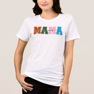 T-Shirt Mama Retro Colorblock - Negrito e Brilhant