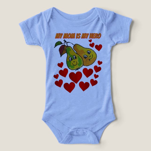 T-Shirt My Mom is my hero  Infant T-shirt (Design frontal)