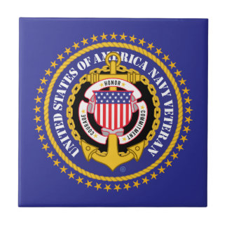 T-Shirt Navy Veteran 2 Ceramic Tile