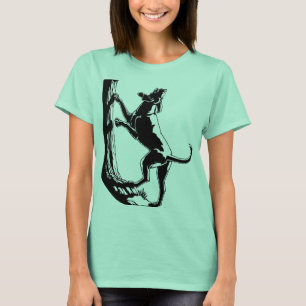 T-shirt orgânico do cão das mulheres da camiseta