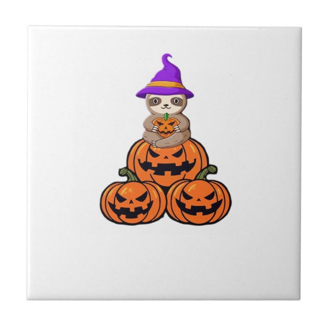 T-Shirt Premium de Halloween da Preguiça (Frente)