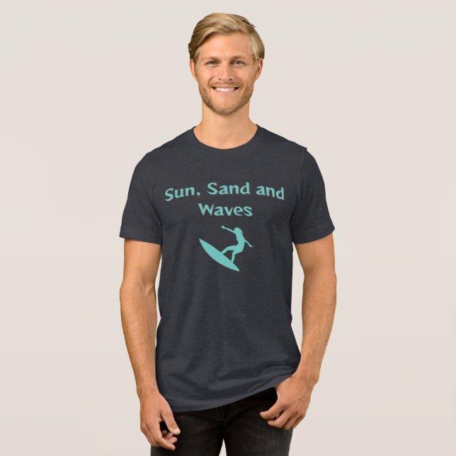 T-Shirt Sun, Sand e Waves (Frente Completa)