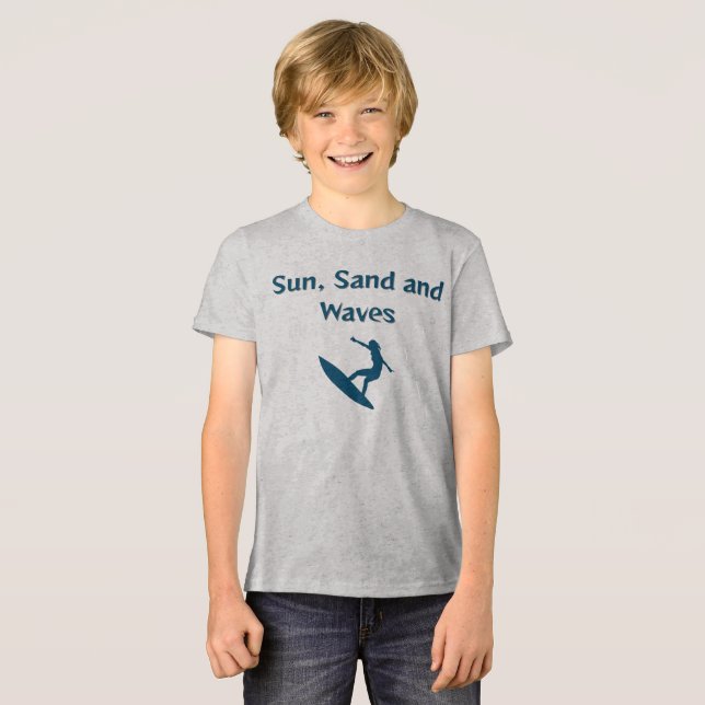 T-Shirt Sun, Sand e Waves (Frente Completa)
