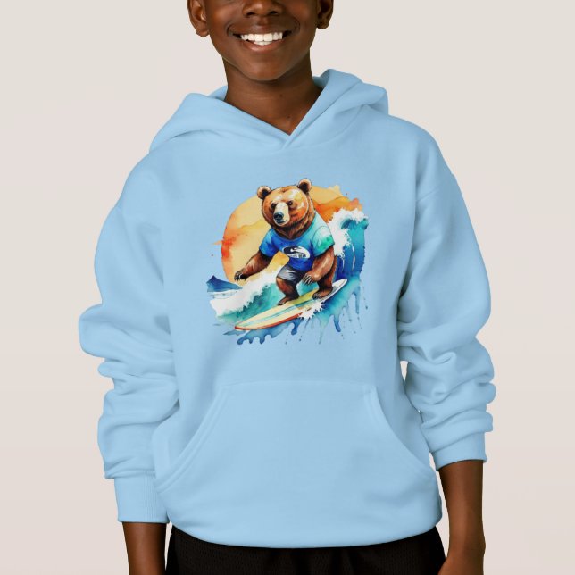 T-Shirt surf de urso engraçado (Frente)