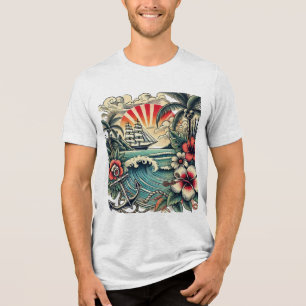 T-Shirt Tropical Tattoo Art Beach Paradise