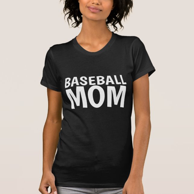 T-SHIRTS E TOPS DE TANQUE DA MOM DE BASEBALL (Frente)