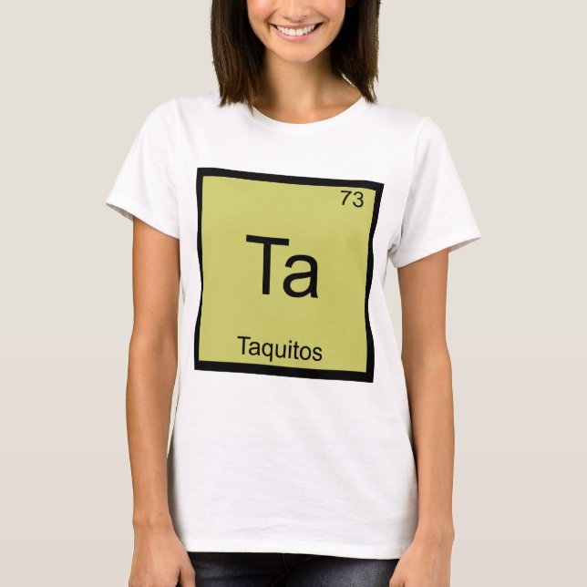 Ta - Taquitos Camiseta de Símbolo de Elemento de Q (Frente)