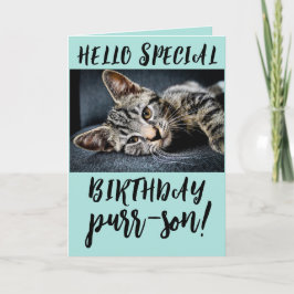 TABBY CAT KITTEN BIRTHDAY GREETING CARTÕES