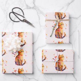 Tabby Gato Bonito com Padrão de Coração
