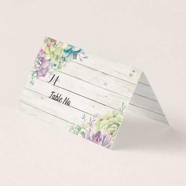 Tabela de Casamento Número Escort Suculenta Madeir (Frente)