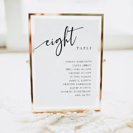 Tabela Número 8 Cartão Gráfico de Oito Assentos