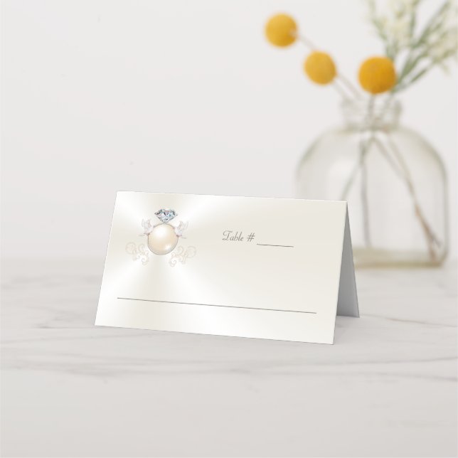 Tabelas de Casamento de Marfim e Cartões de Posiçã (Frente)